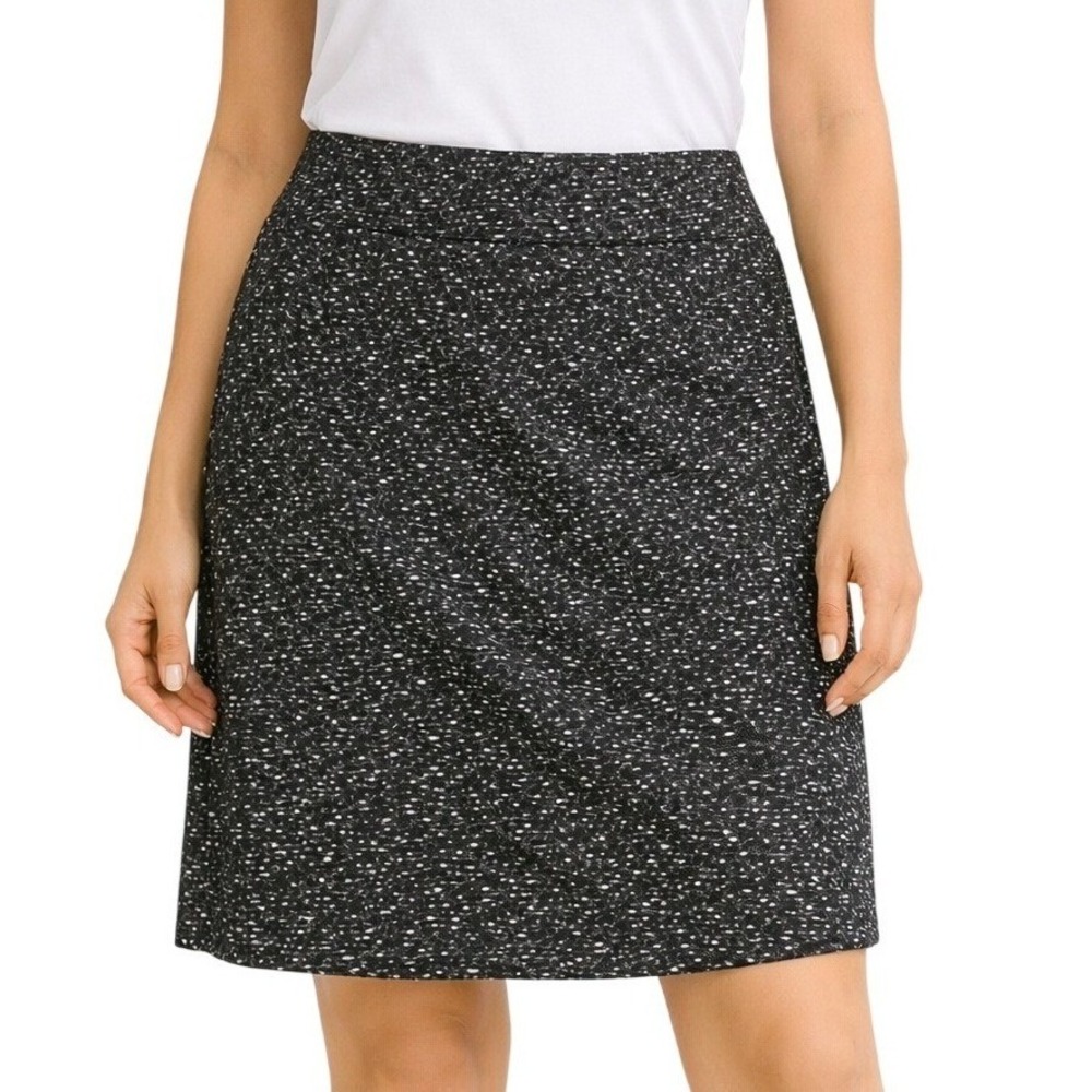 Michael Kors Black White Speckled Tweed Look Pencil Skirt Medium